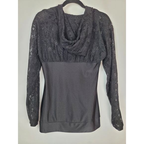 Vintage Rocawear Womens 3/4 Zip Lace Black Hoodie Jacket Size Small - Picture 8 of 11